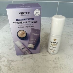 Brand New in Box Virtue Labs Volumize and Thicken Gift Set with Phillip B Gift